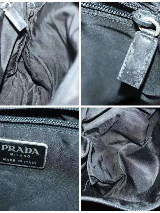 PRADA Shoulder Bag Nylon Black Silver Auth - Picture 15 of 16